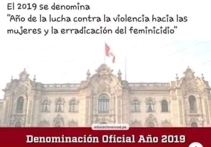 Denominación oficial del año 2019 en el Perú