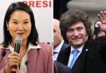 Javier Milei felicitó a Keiko Fujimori, nueva presidente del Perú